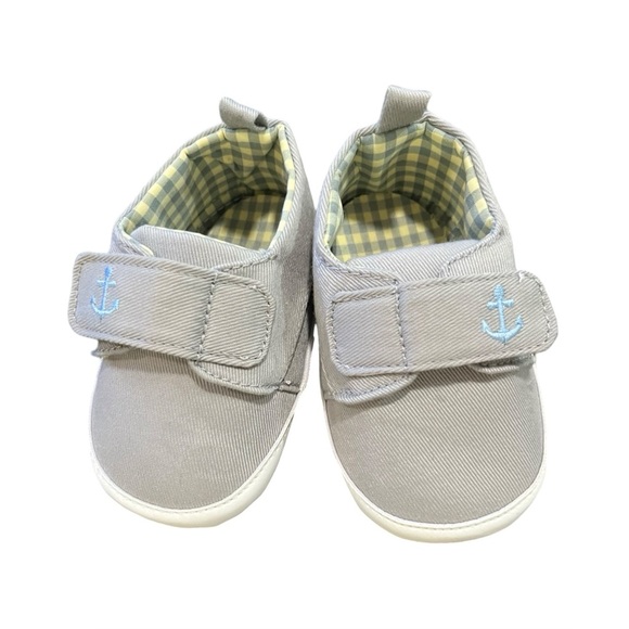 Tommy Bahama Gray Baby Shoes with Anchor Design - Picture 1 of 4